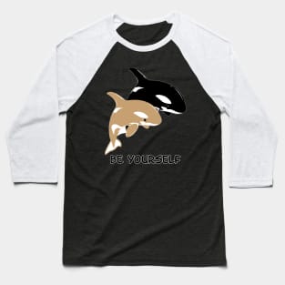 Albino Orca Killer Whale Couple Baseball T-Shirt